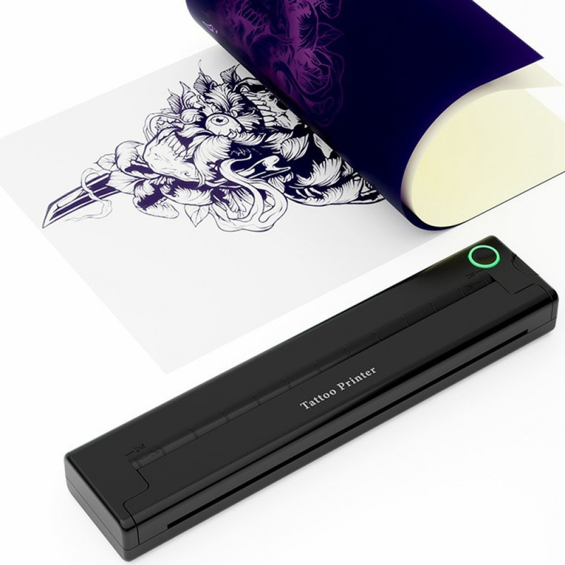 A46 Bærbar Mini Printer Trådløs BT Termisk Tatoveringsprinter med 10 stk. Papir