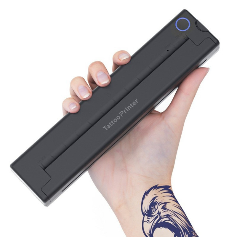 A46 Bärbar Mini Skrivare Trådlös BT Termisk Tatueringsskrivare med 10 st papper