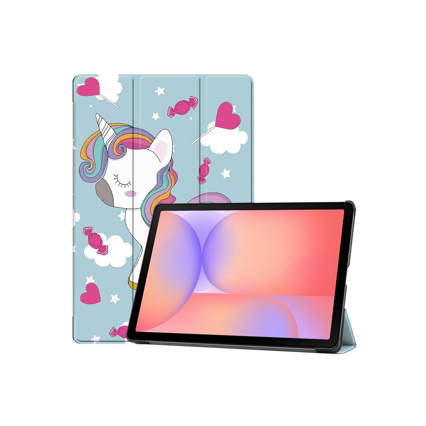 För Samsung Galaxy Tab S10 Lite / S10 FE / S9 FE Fodral med Mönster och Stativ - Pony