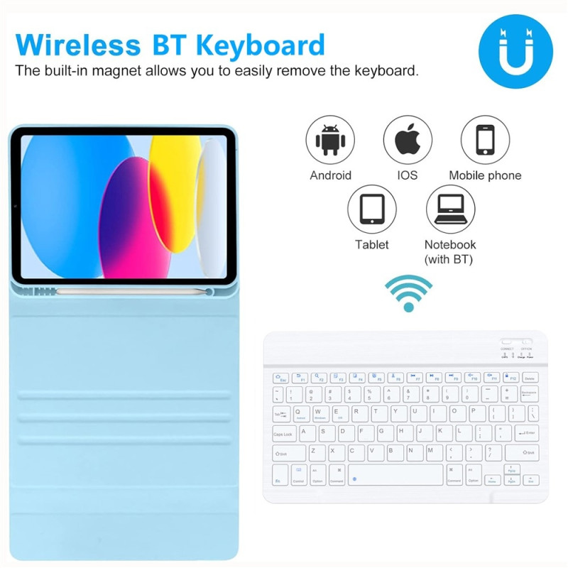 Keyboard Stand Fodral för iPad Air 11 (2025) (2024) / iPad Air (2022) Bluetooth-kompatibel (EN)