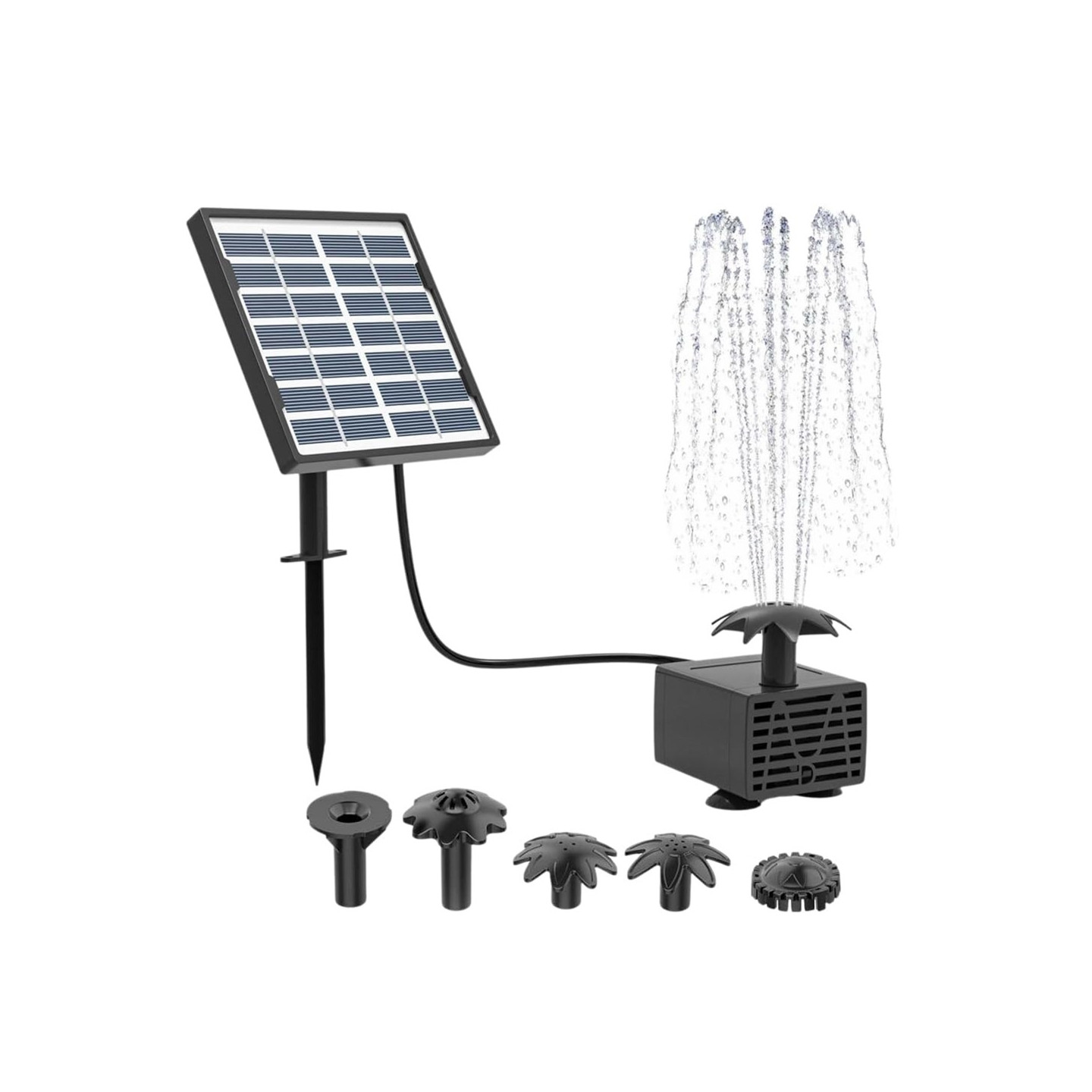 Solar Powered Fountain 55 cm Spray Height Pond Water Circulation Pump for Garden