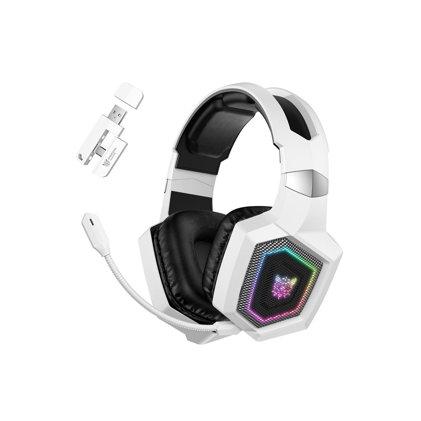 Bluetooth-hodetelefoner ONIKUMA Gaming Headset med trippelmodus og RGB-belysning og surroundlyd