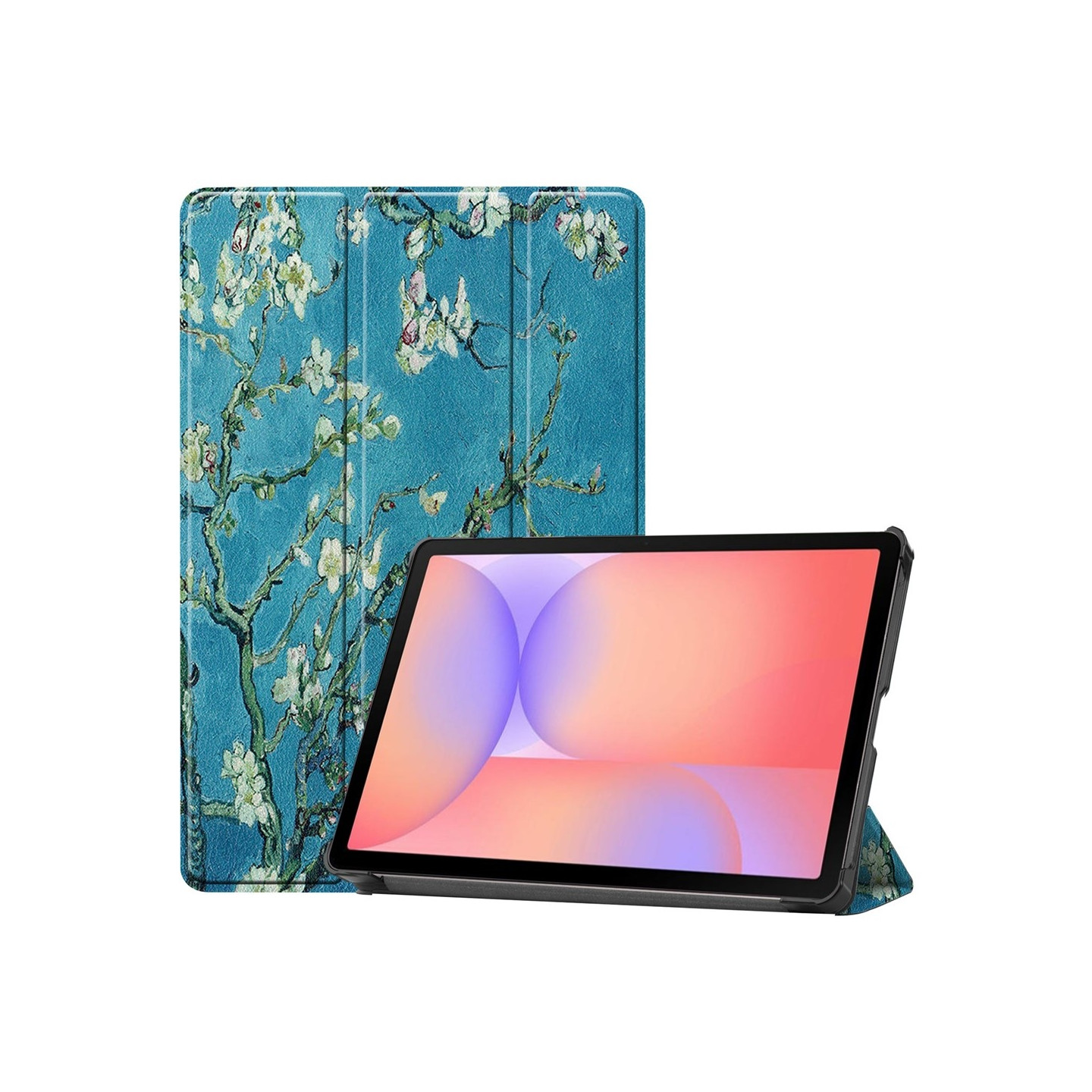 For Samsung Galaxy Tab S10 Lite / S10 FE / S9 FE Deksel med Mønster og Stativ - Apricot