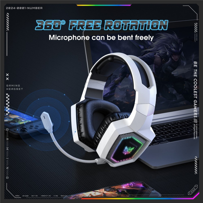 Hörlurar ONIKUMA Gaming Headset Trippelläge RGB-belysning Surroundljud Bluetooth