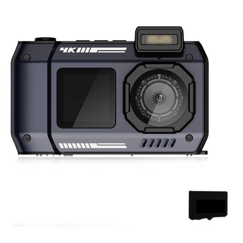 D50 Waterproof Action Camera Outdoor Sports Dual Screen Camera + 32GB Memory Card