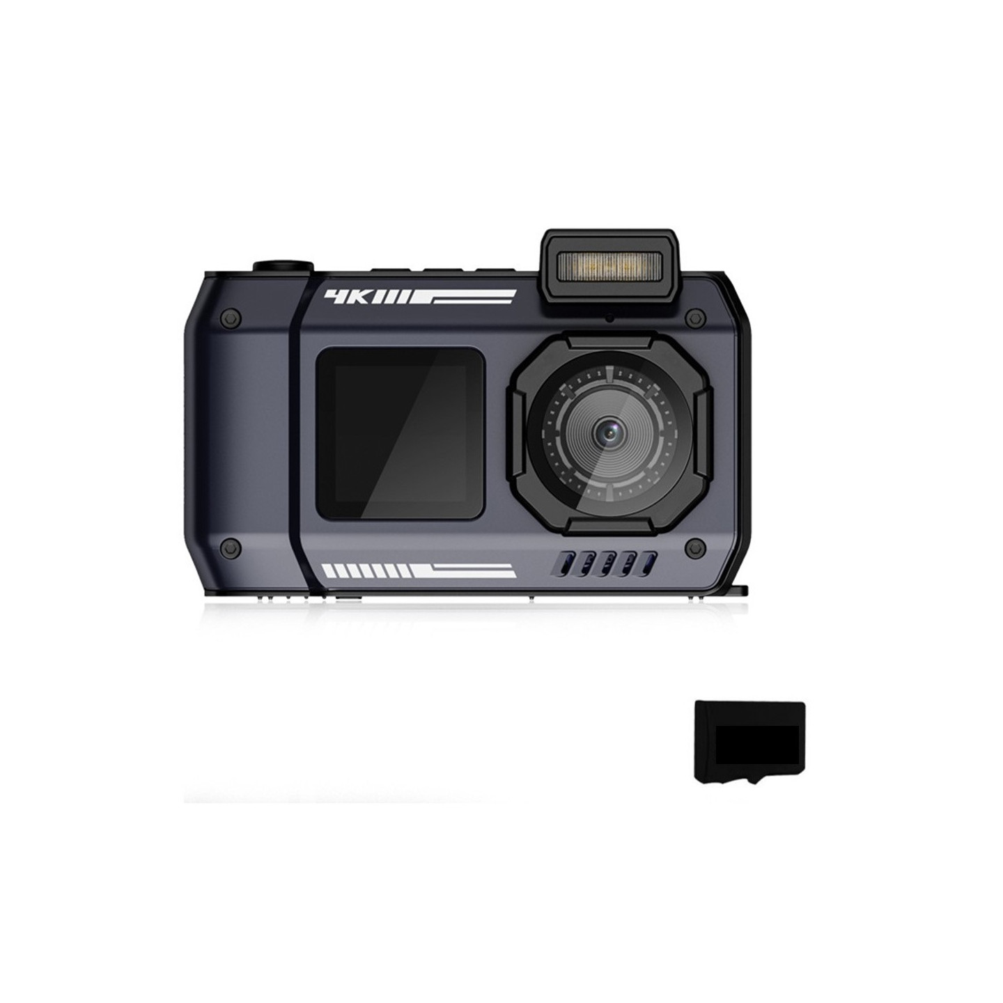 D50 Waterproof Action Camera Outdoor Sports Dual Screen Camera + 32GB Memory Card