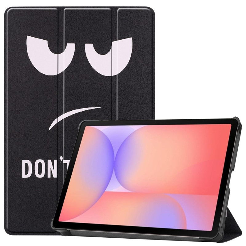 Til Samsung Galaxy Tab S10 Lite / S10 FE / S9 FE Etui med Mønster og Stativ - Don't Touch Me