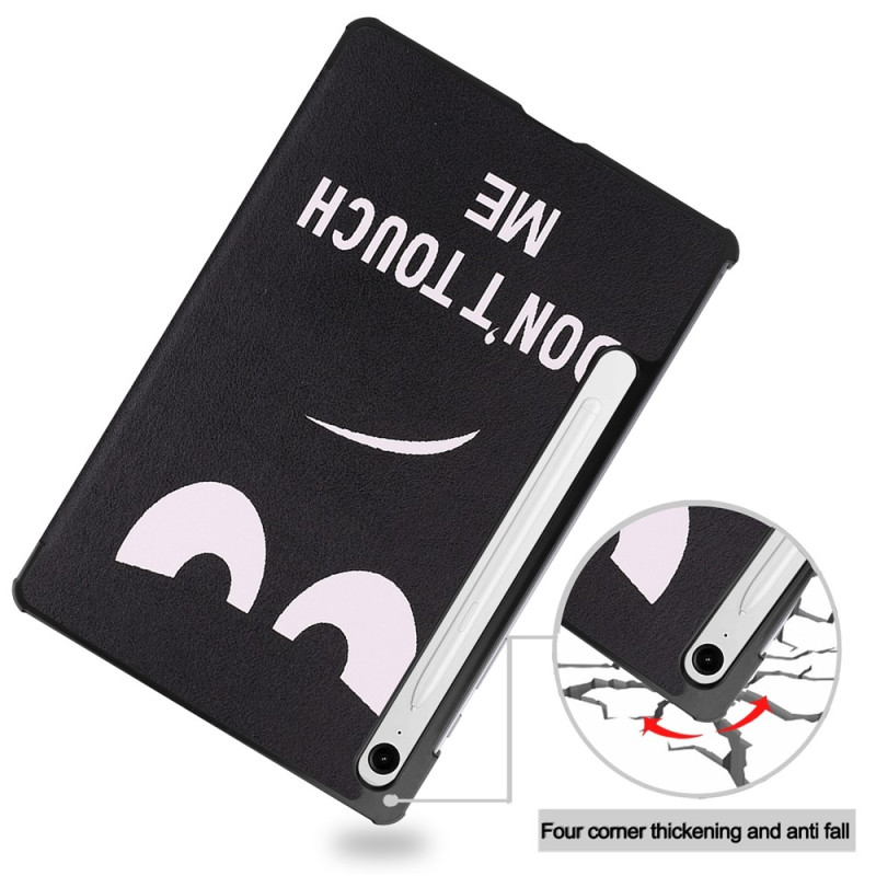 Til Samsung Galaxy Tab S10 Lite / S10 FE / S9 FE Etui med Mønster og Stativ - Don't Touch Me