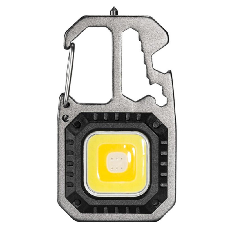 Nøkkelring lommelykt COB lett flaskeåpner Skrutrekker Multi
