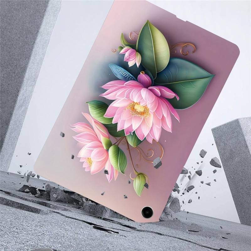 For Samsung Galaxy Tab A11+ Case Pattern Printing Slim TPU Protective Tablet Cover Lotus