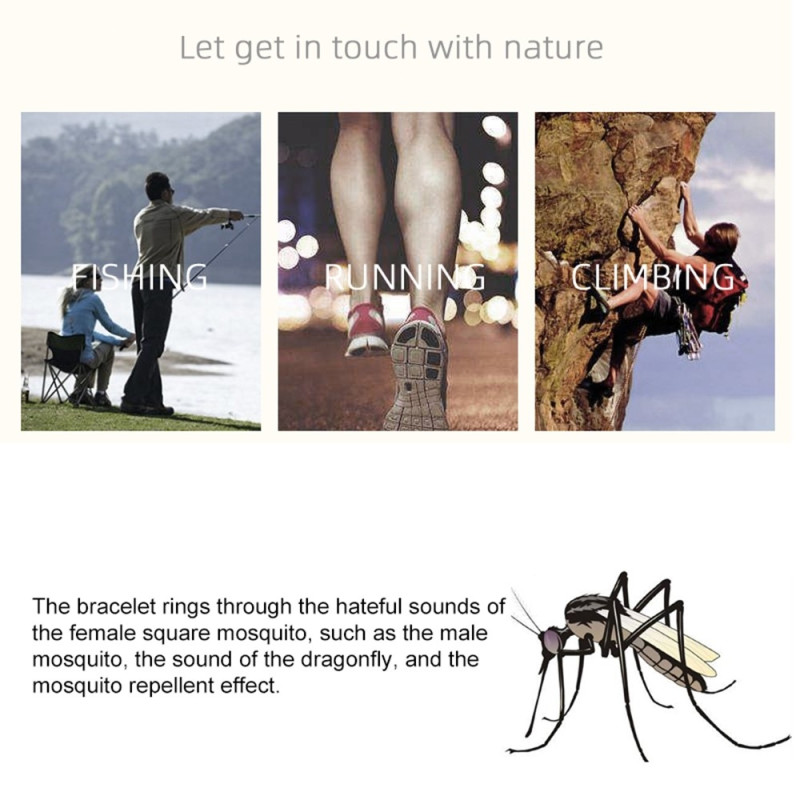 DIROSE F1 Hyttyskarkotinranneke Ultraääni Kemikaaliton Hyönteiskarkote