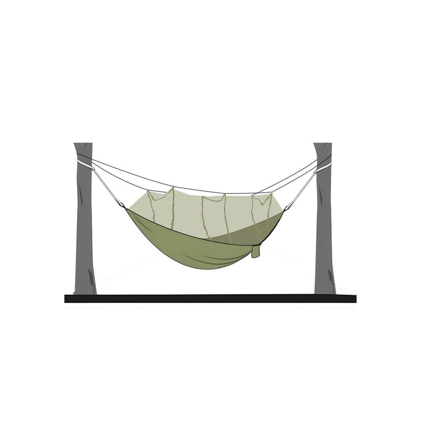 Hammock Hanging hammock for camping, mosquito net, unfolded size: 260x140cm