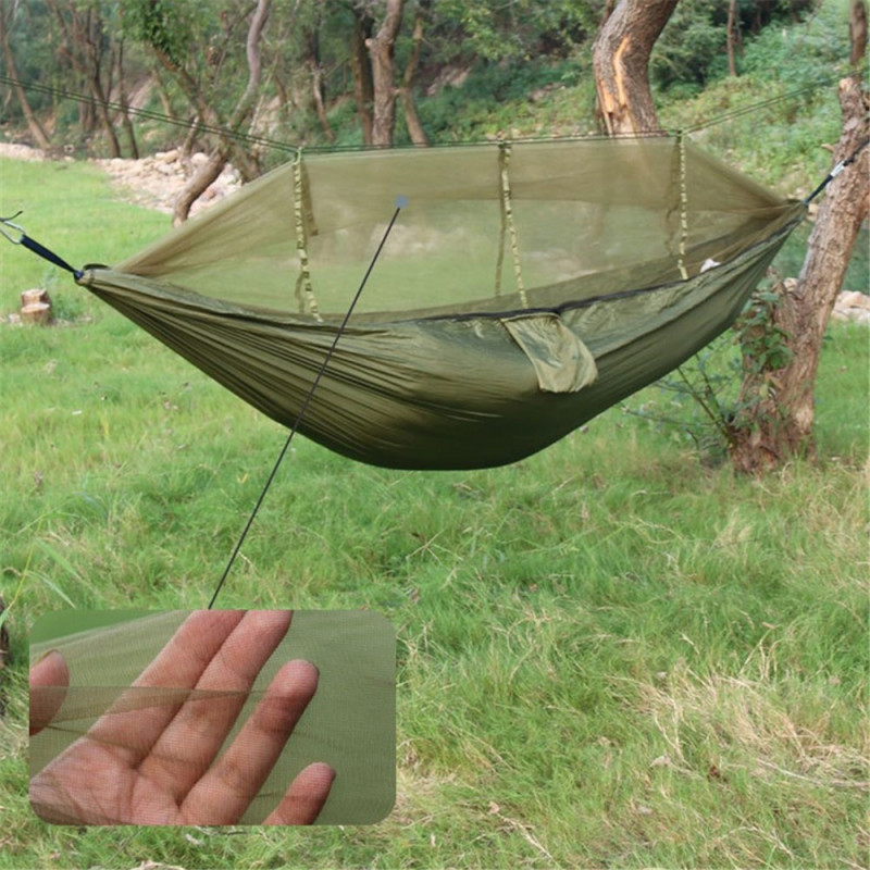 Hammock Hängande hängmatta för camping, myggnät, utfälld storlek: 260x140cm