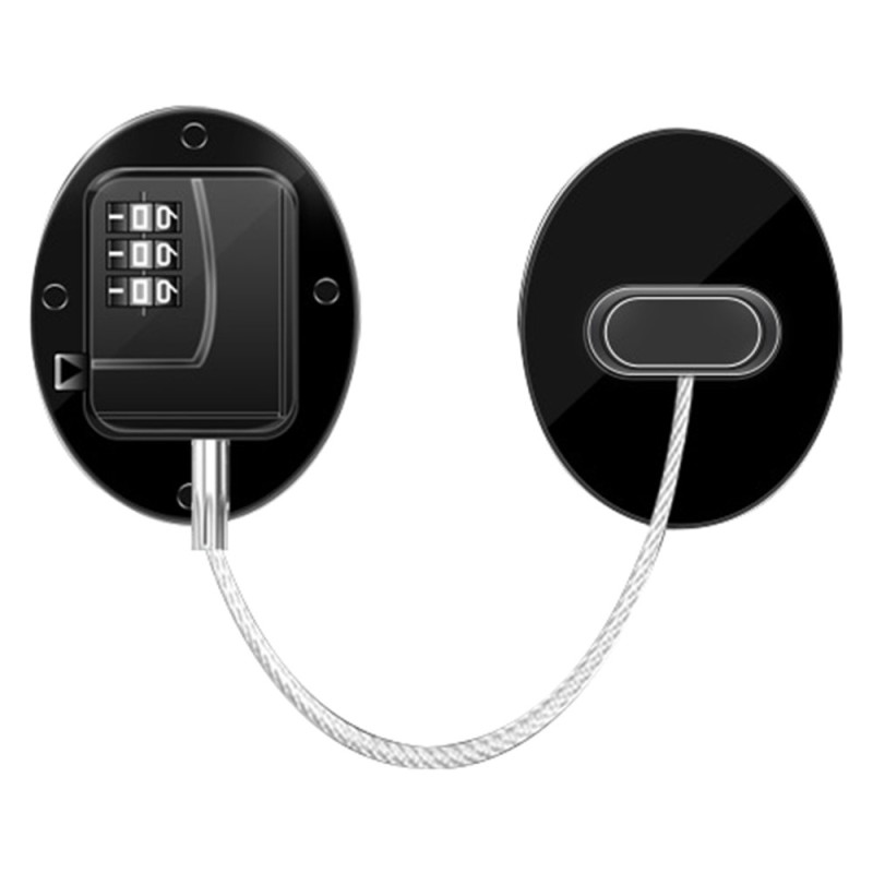 Kjøleskap svindu Barnesikkerhet Passordlås Skuffer Skapdør Oval Svart