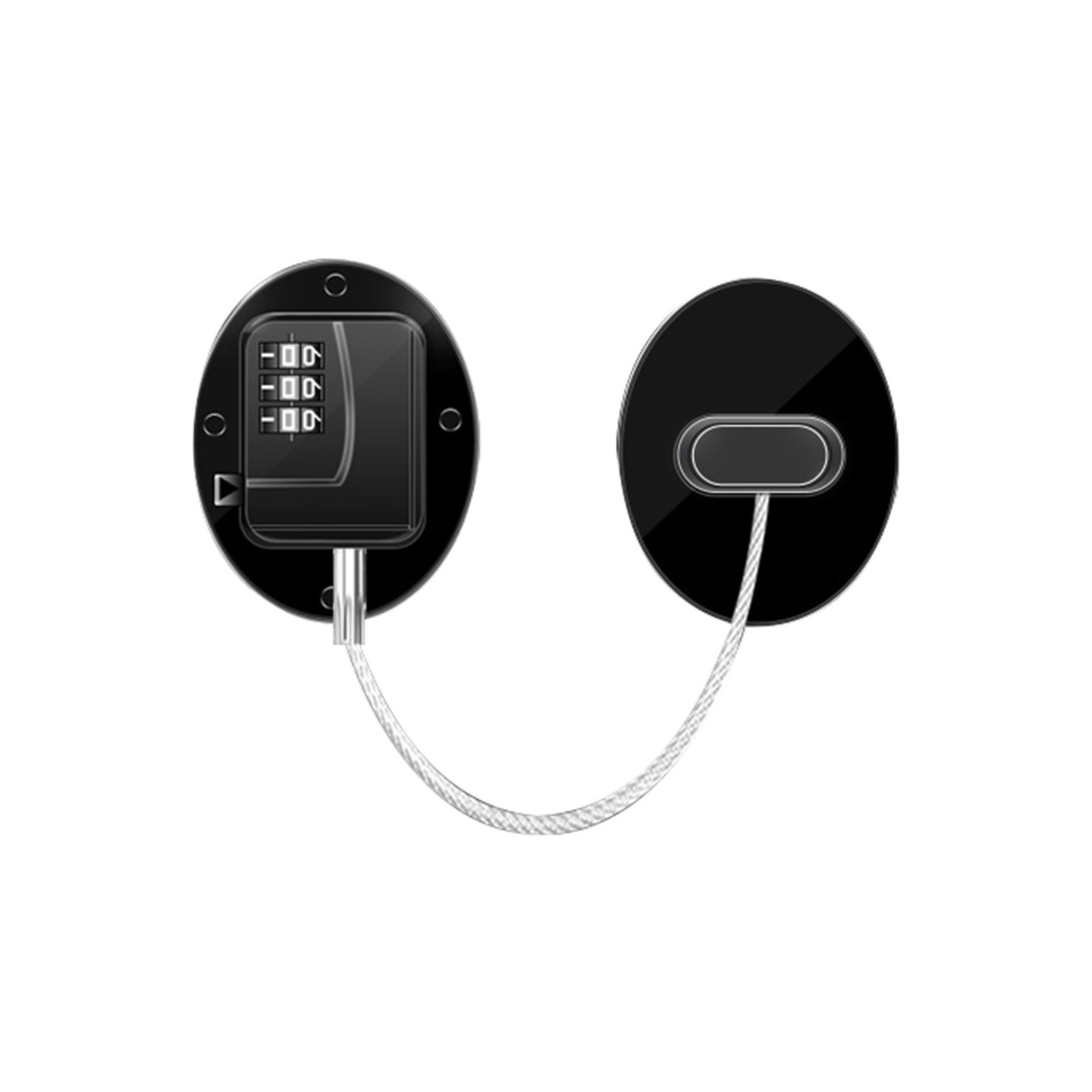 Refrigerator Window Child Safety Password Lock Drawers Cupboard Door Oval Black