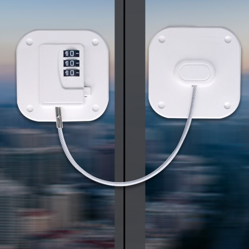 Kylskåp Fönster Barn Säkerhet Lösenord Lås Lådor Skåp Dörr Ovalt Svart