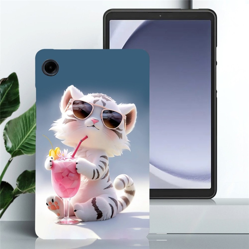 För Samsung Galaxy Tab A11 / A9 Fodral Mönstertryck Slim TPU skal Tiger