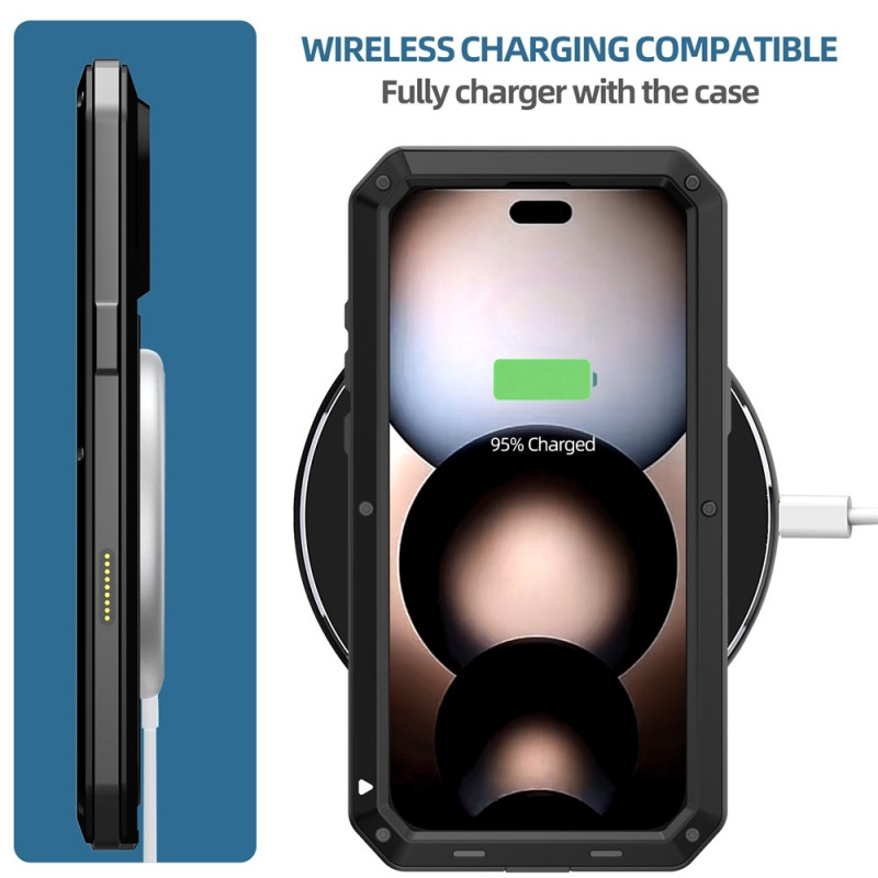 Kraftig robust hybrid-deksel+herdet glass til iPhone 17 Pro