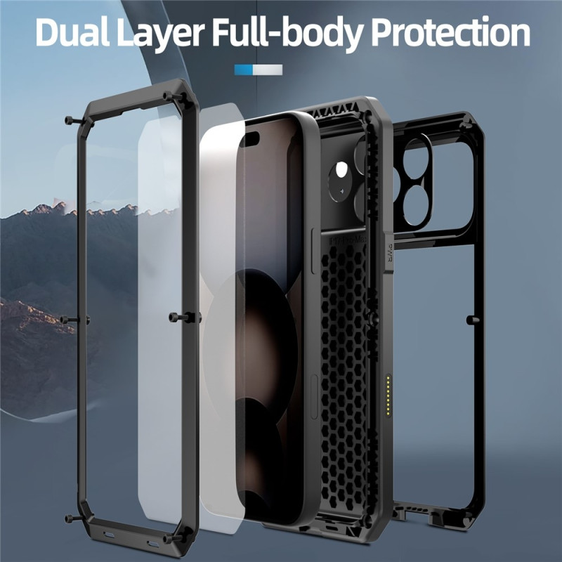 Heavy Duty Robust Hybrid Case Shell + Tempered Glass for iPhone 17 Pro Max