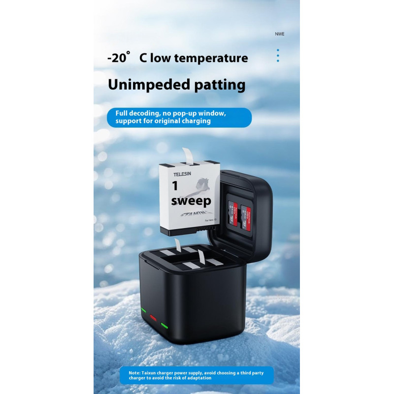 Batteri för GoPro Hero 13 7.4Wh 1950mAh JH-GP13 Ersättningsbatteri för låg temperatur