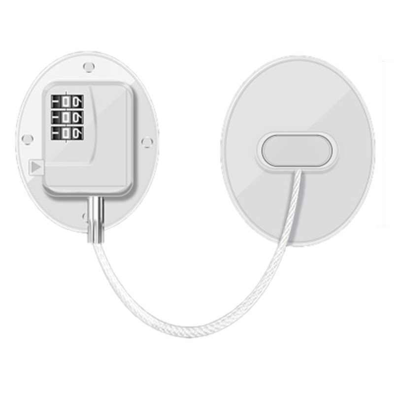 Kylskåp Fönster Barn Säkerhet Lösenord Lås Lådor Skåp Dörr Ovalt Vitt