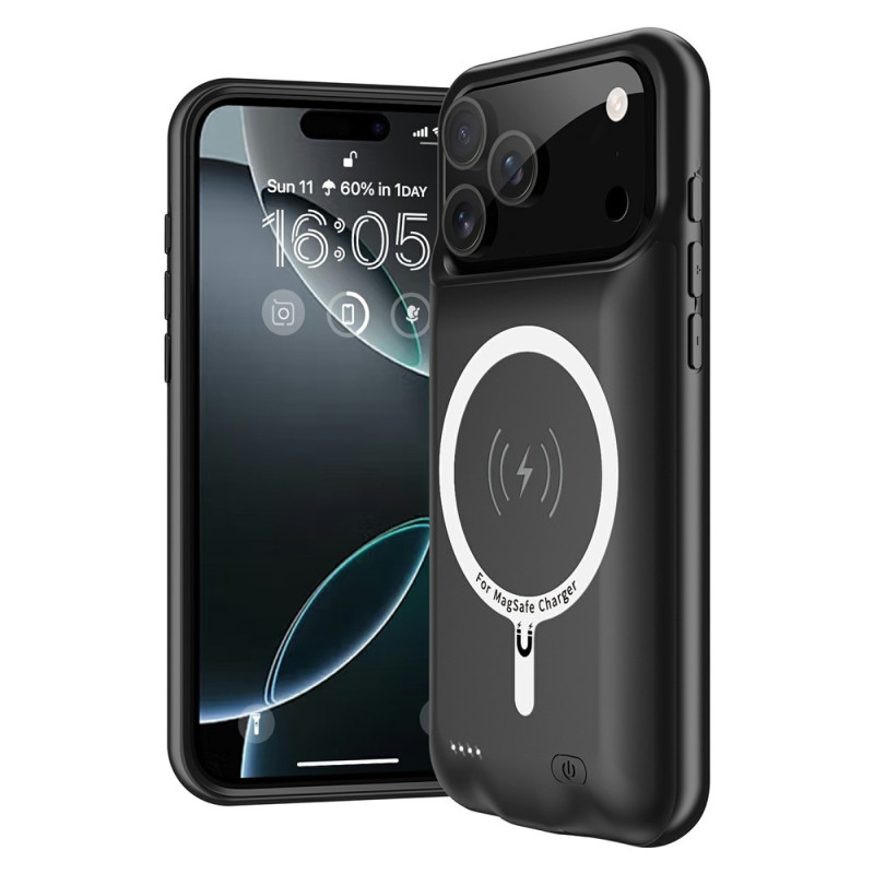 For iPhone 17 Pro Max 6000mAh Rechargeable Battery Shell Charging Case Powerbank