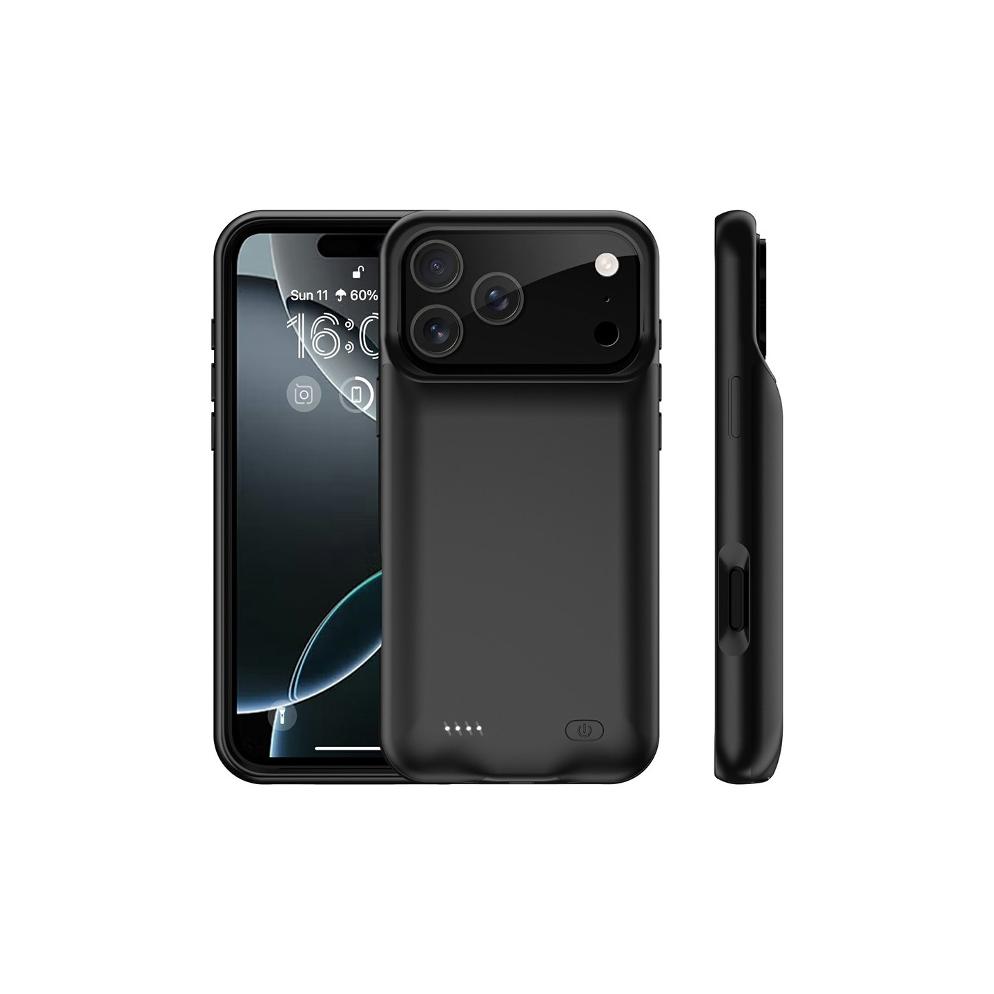 Laddningsfodral För iPhone 17 Pro Max 6000mAh Uppladdningsbart Batteri Skal Powerbank