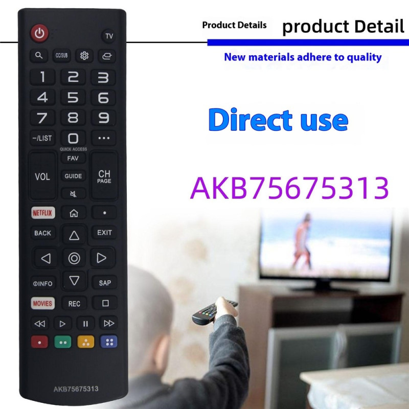 TV fjärrkontroll Ersättning för AKB75675313 För LG TV