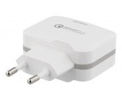 DELTACO Väggladdare USB, Qualcomm Quick Charge 3.0, 19,5W