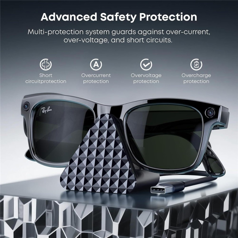 Oplader adapter til Ray-Ban Meta Wayfarer / Headliner / Skyler