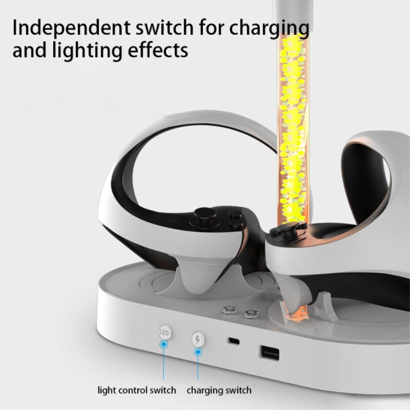 Charger for PS5 VR Headset Charging Display Stand Dual Controller Station