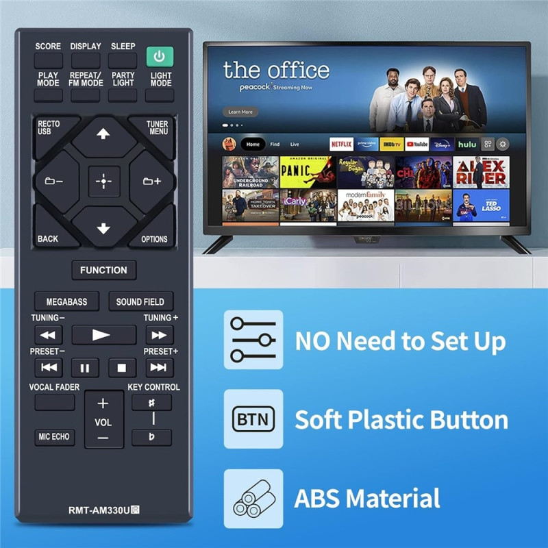 Fjernkontroll utskiftning for RMT-AM330U for Sony Home Audio System