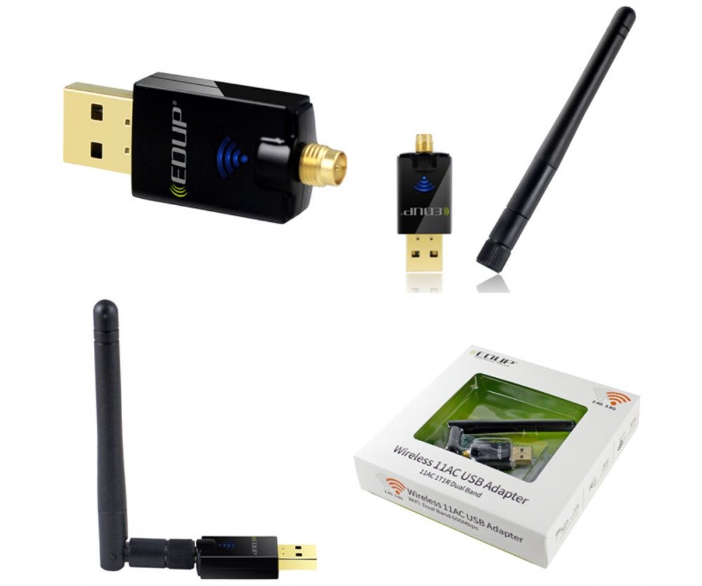 EDUP 2.4G/5G Trådlöst WiFi 11AC Dual Band 600Mbps USB Adapter