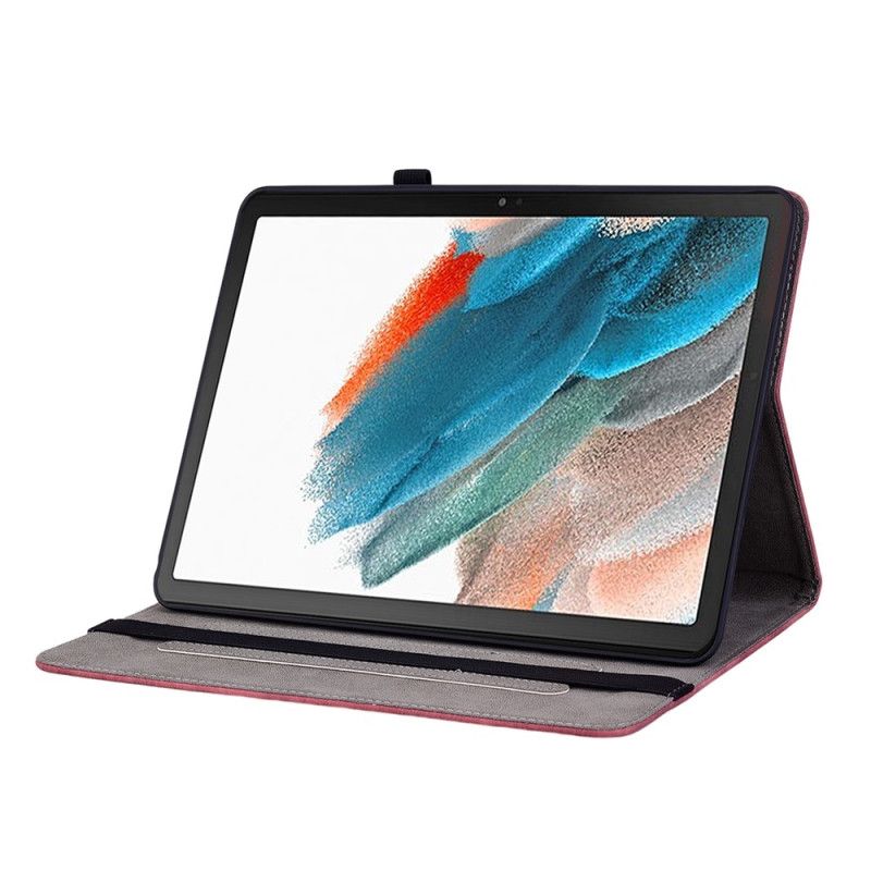 Til Samsung Galaxy Tab A11+ Etui Beskyttelse Med Roseblomst Prægning - Rød