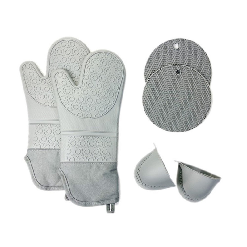 Oven mitts pot holders heat resistant with gloves and pot holders for heating pad