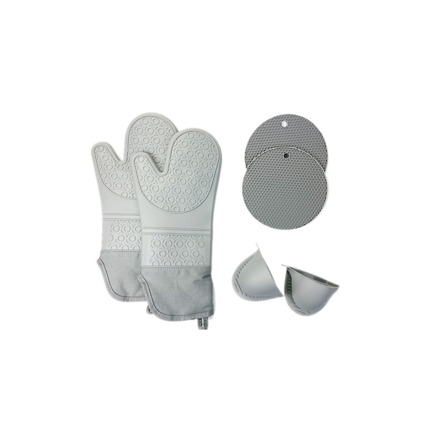 Oven mitts pot holders heat resistant with gloves and pot holders for heating pad