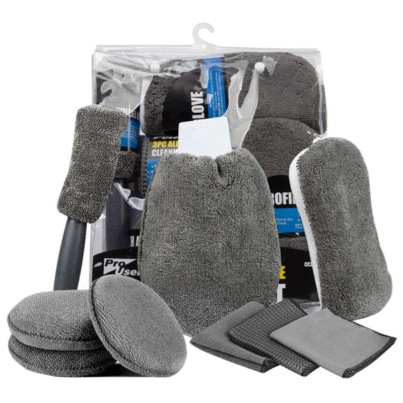 9 Pieces Car Wash Cleaning Tools Sponge Microfiber Towel Brush Glove