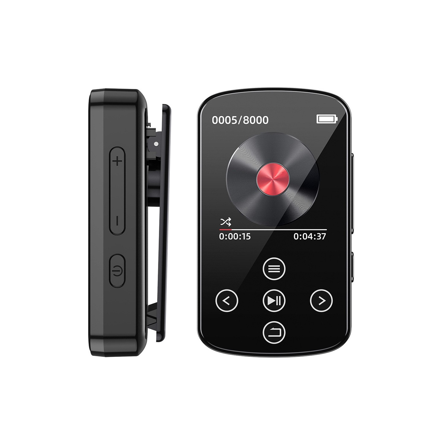 1,54" berøringsskærm MP4-afspiller Bluetooth FM-radio E-bogslæser Stemmeoptager + 64 GB