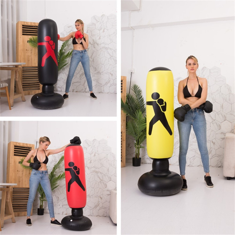 Standing 160cm Boxing Pillar Inflatable Punching Bag Punching Bag Fitness Training