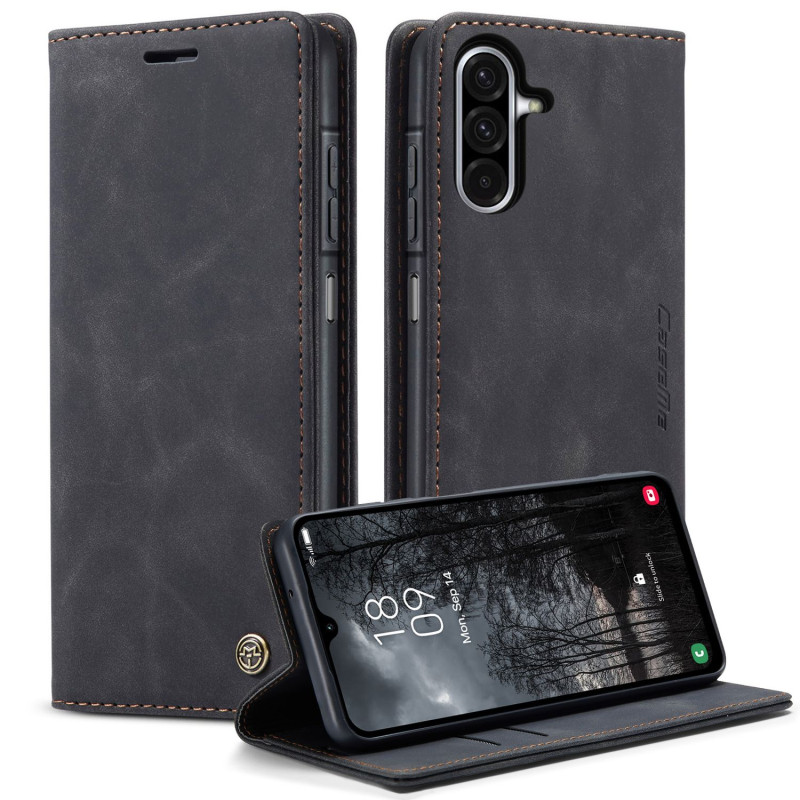 CASEME Retro Wallet Case for Samsung Galaxy A17 - Black
