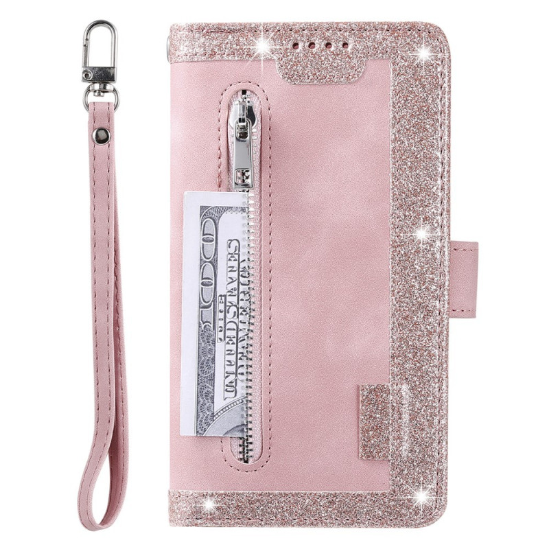 For Samsung Galaxy A17 Case Zipper Pocket PU Leather Phone Cover with 9 Card Slots