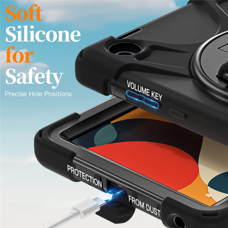 For Lenovo Tab One Case with Rotating Stand PC+Silicone Hand Strap Tablet Protection