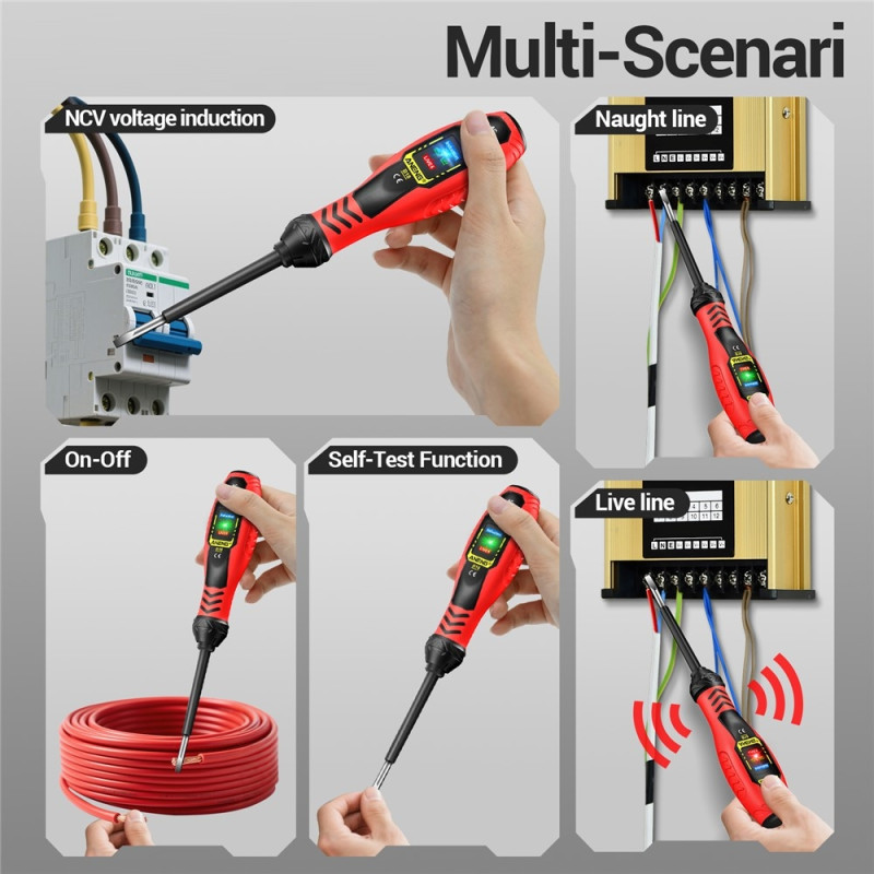 Jännitetesteri vaihe-/nollajohtimen jatkuvuustestiin NCV-valo Phillips