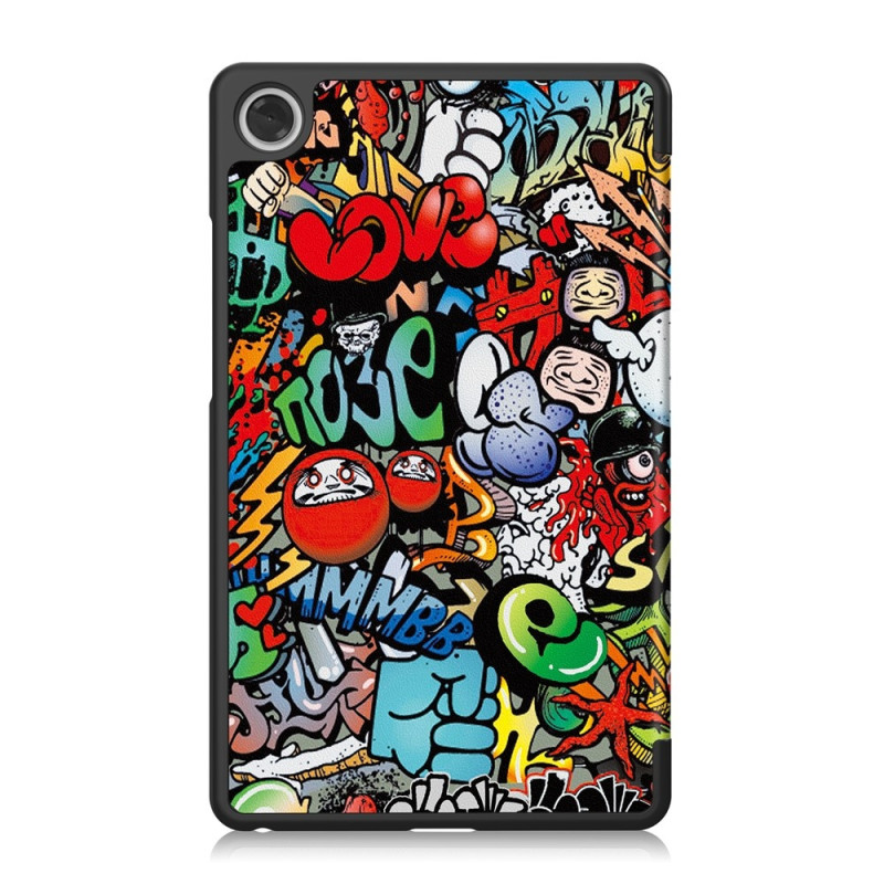 Til Lenovo Tab One Trifoldet Stativdæksel - Graffiti