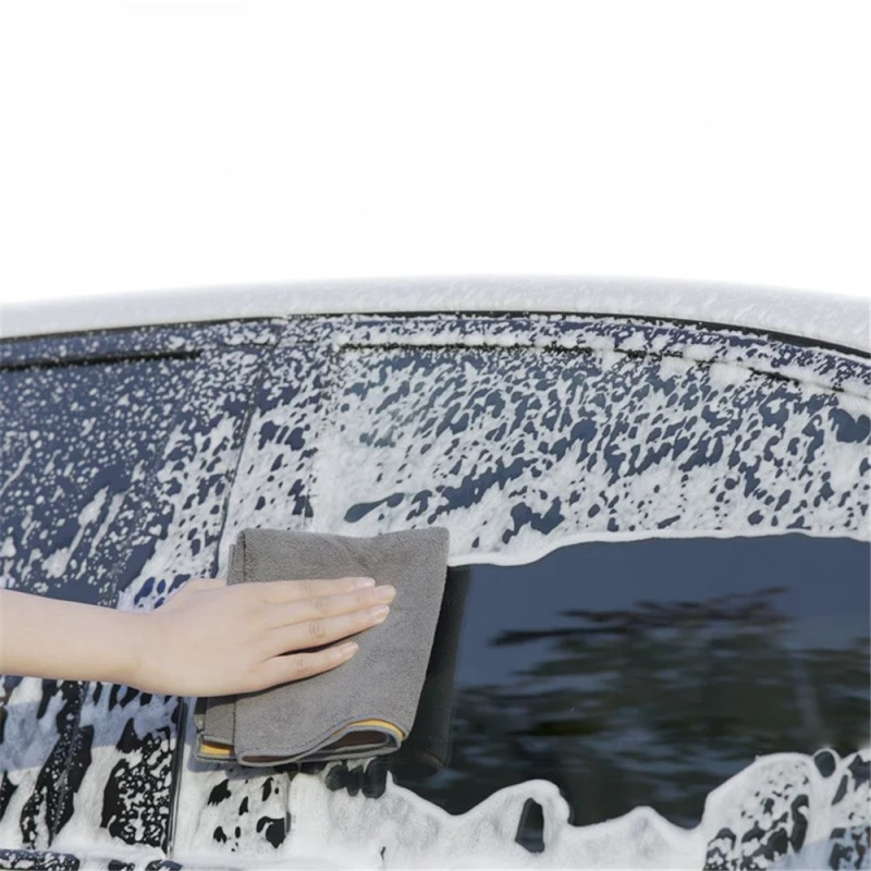 2 pcs 30x40CM WOLFBOX Coral Fleece + Suede Cleaning Cloth Car Cleaning Cloth