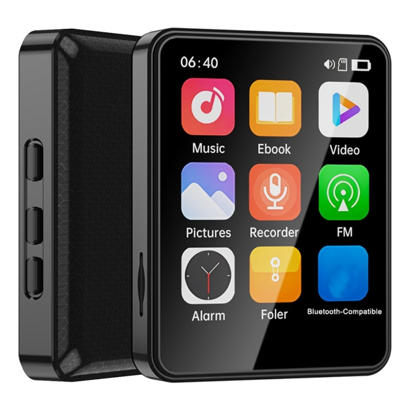 2,4" touchskærm MP4-afspiller Bluetooth FM-radio videoafspiller inkl. 64 GB hukommelseskort