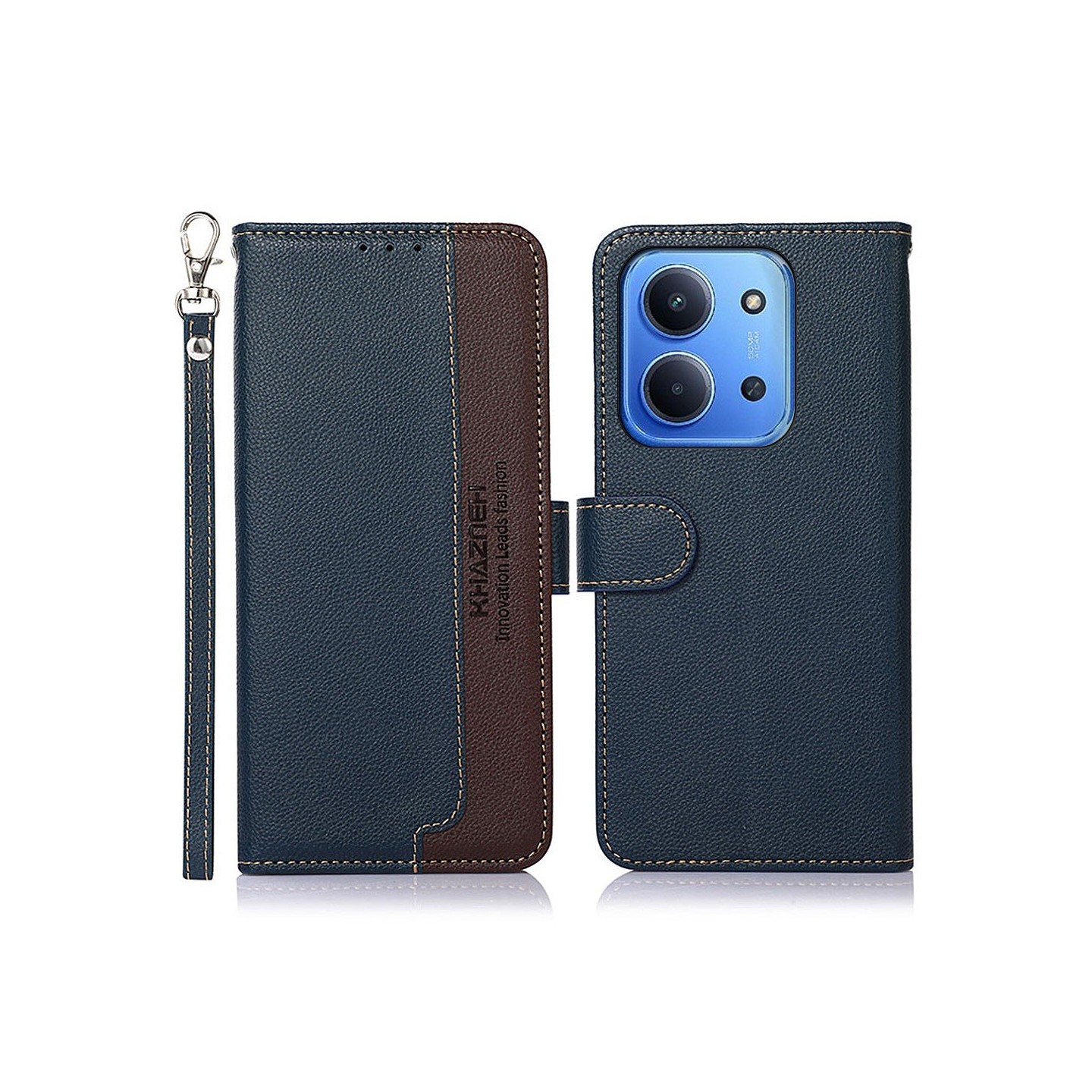 KHAZNEH Lompakkokotelo Xiaomi Redmi 15C Sininen/Ruskea