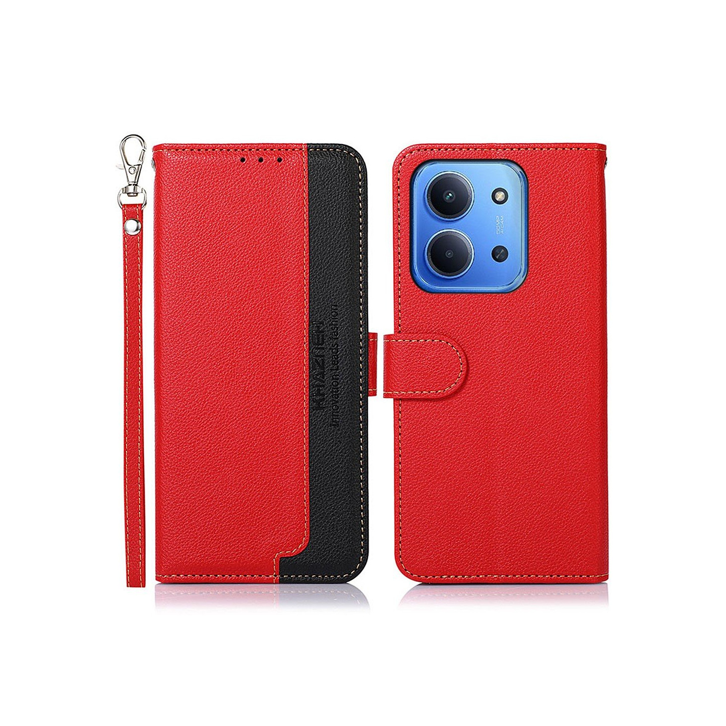 KHAZNEH Pung etui til Xiaomi Redmi 15C - Rød/Sort