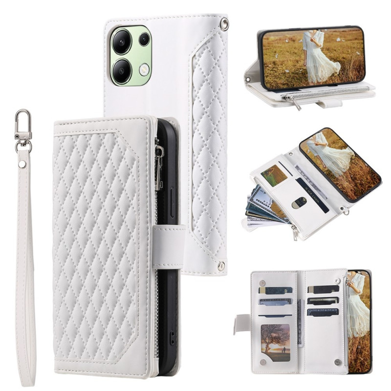 For Xiaomi Redmi 15C Zipper Wallet Case Rhombus Phone Cover