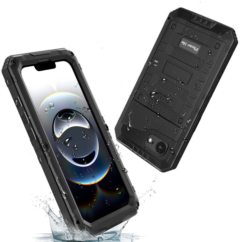 IP68-vedenpitävä metalli- ja silikonikuori iPhone 16e:lle näytönsuojalla